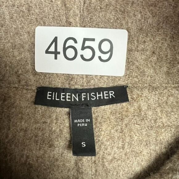 Eileen Fisher Coat Cape Womens Small Gray Taupe Alpaca Wool Oversized Lagenlook - Picture 10 of 10